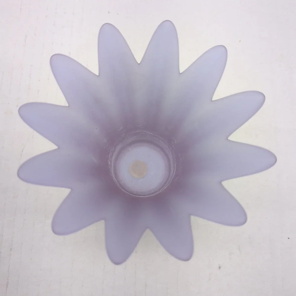PartyLite Heather Votive Candle Holder P0520 Frosted Purple Satin Glass Portugal
